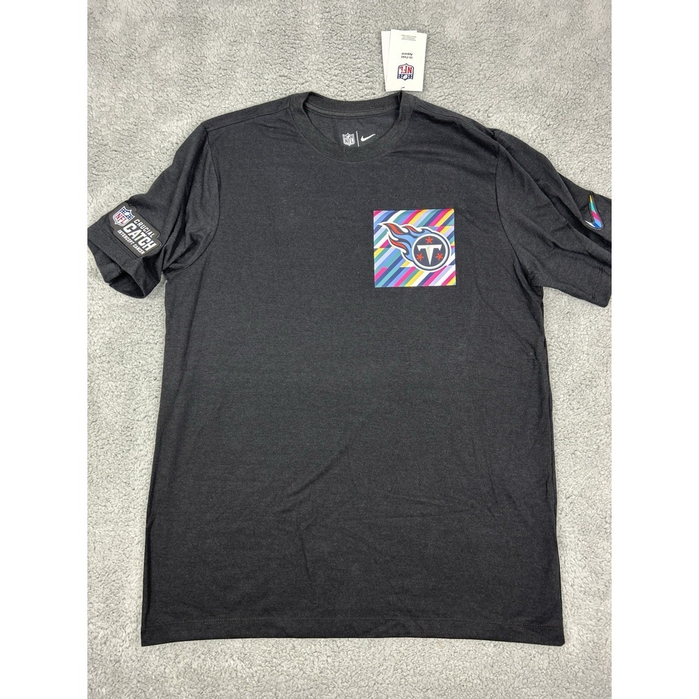 Nike Tennessee Titans Mens Size L 2023 NFL Crucial Catch Sideline Shirt Black